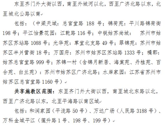 2023年苏州姑苏区学区汇总大全(学区划分及施教范围)