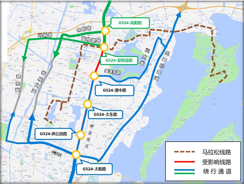 2024苏州阳澄湖半程马拉松交通管理方案