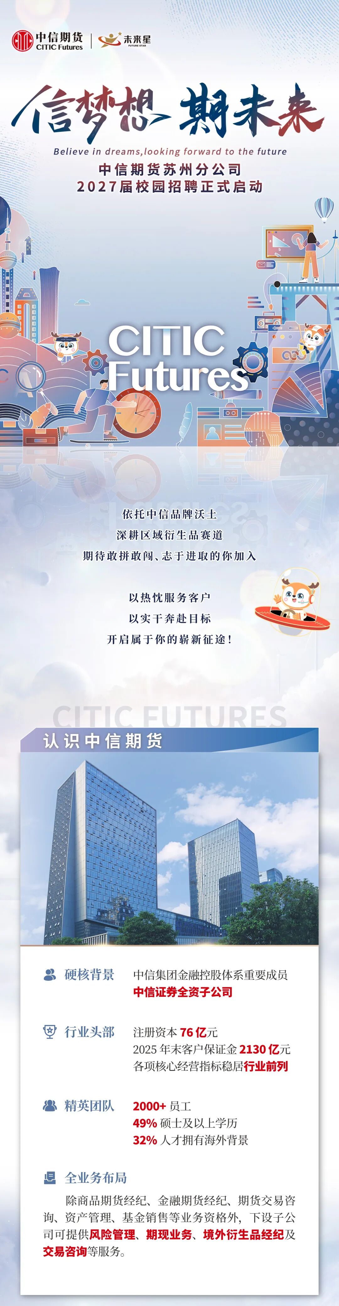 中信期货苏州分公司2027届校园招聘正式启动