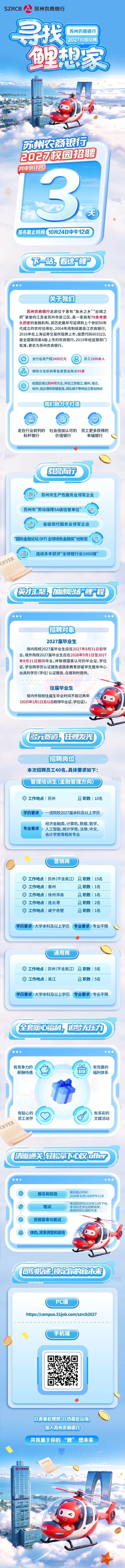 苏州农商银行2027校园招聘网申倒计时